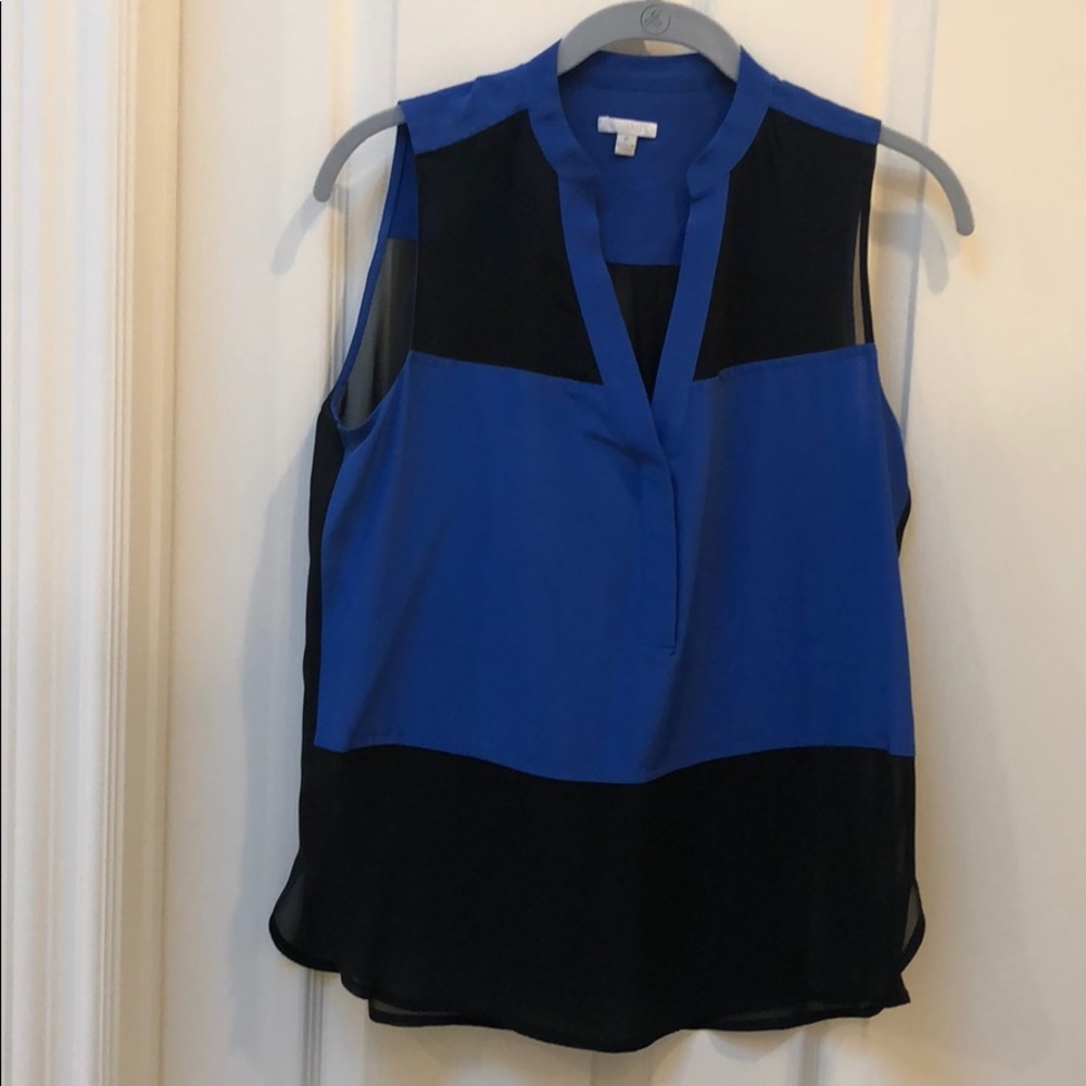 Blue and black blouse